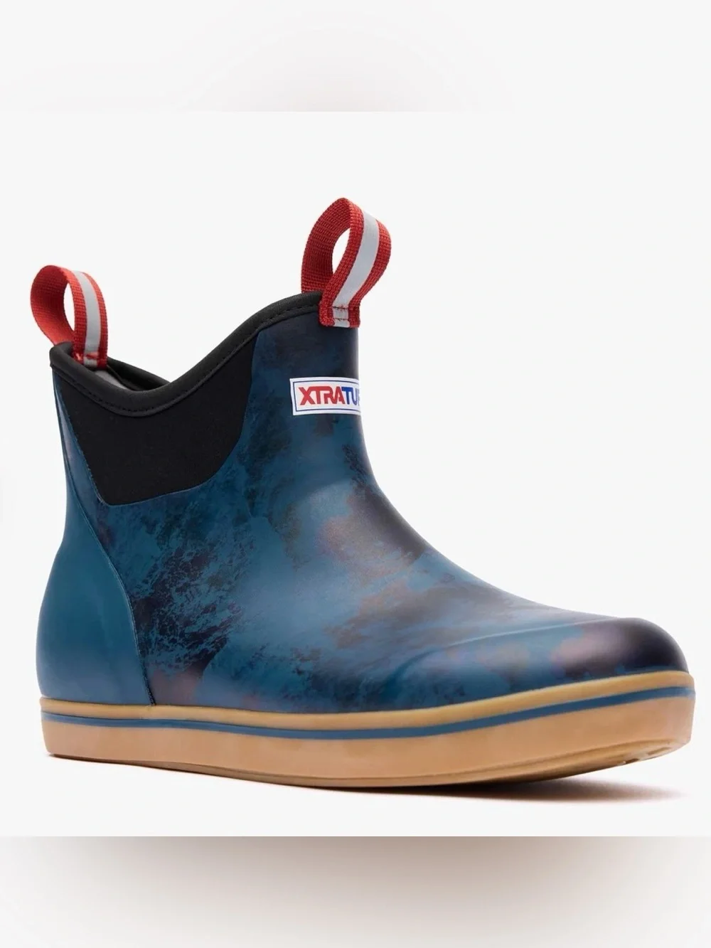 XtraTuf MEN'S ANKLE DECK BOOT  NAVY/ROGUE WAVE